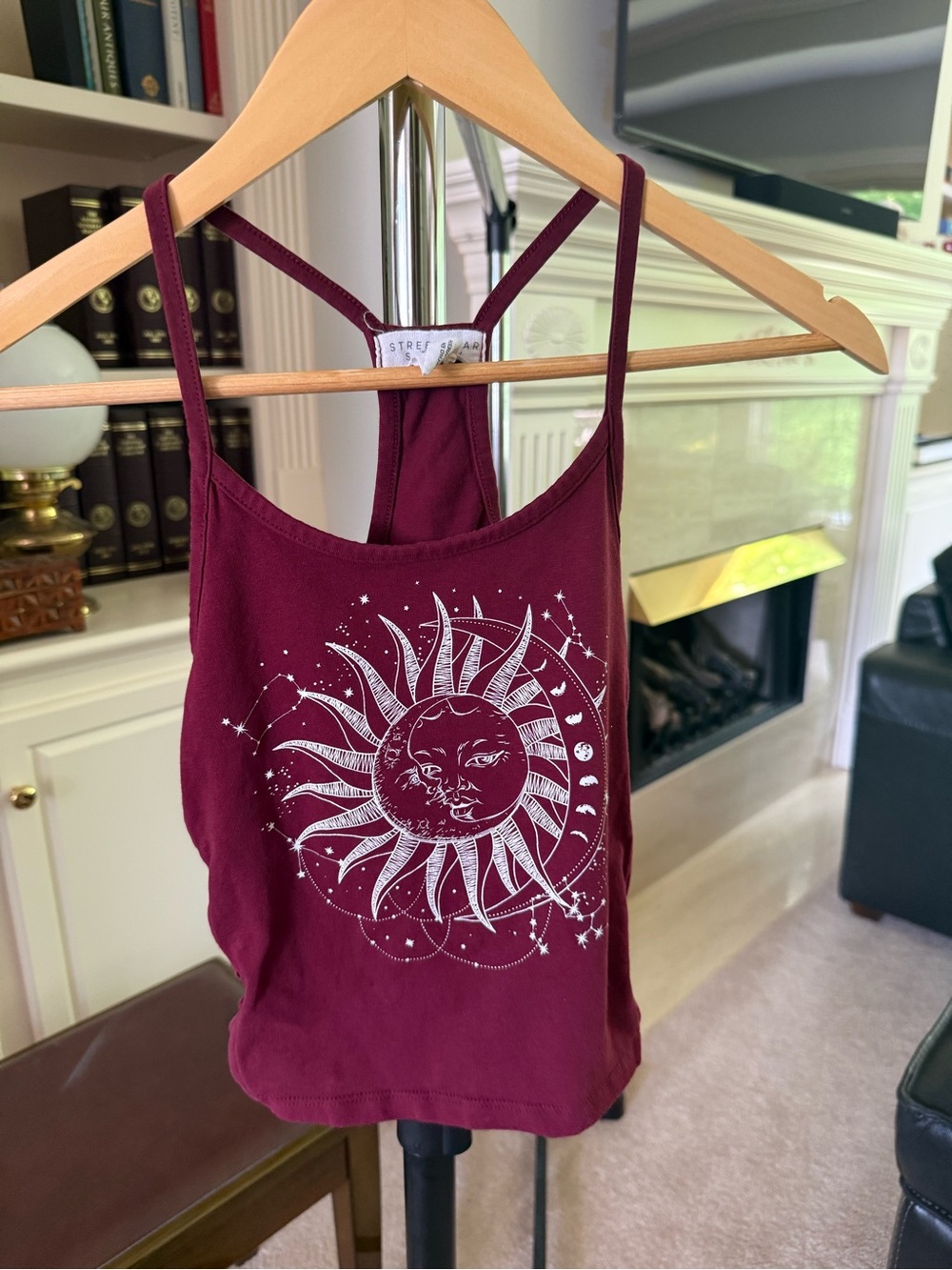 Maroon racerback tank top